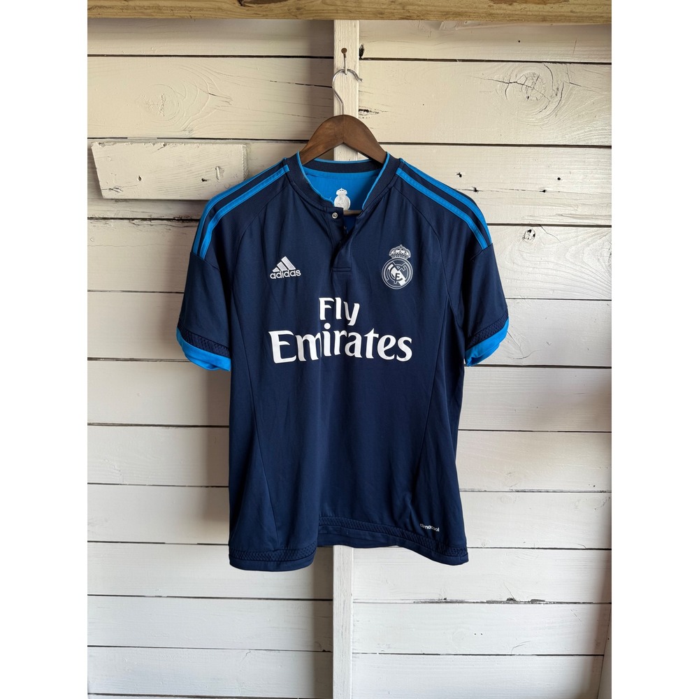 Adidas Real Madrid 2015-16 Third Jersey Navy Blue Fly Emirates Mens Medium